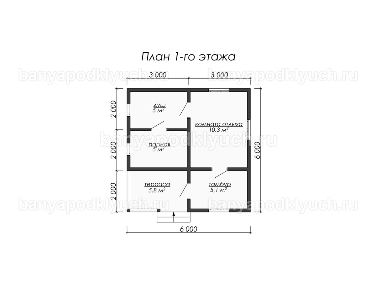 Баня из бруса 6x6 м Баня из бруса 6x6 м